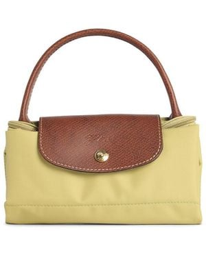 Longchamp Tasche mit 'S "Le Pliage Original"-Griff aus pistazienfarbenem Tela - Mettallic
