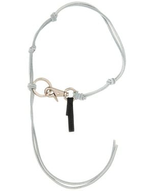 Our Legacy Leather Keychain - White