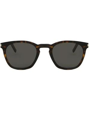 Saint Laurent Sonnenbrille Sl 28 Slim 003 Havanna/Grau Unisex - Schwarz