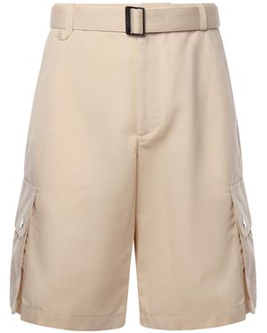 Jacquemus Belted Beige Cargo Bermuda Shorts - Naturel