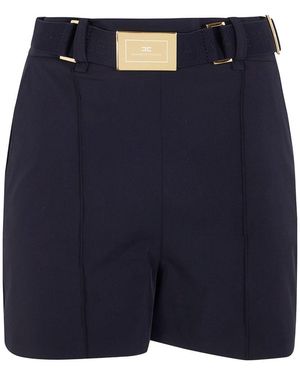 Elisabetta Franchi Belted Shorts - Blue