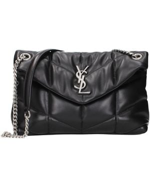 Saint Laurent Puffer Shoulder Bag Leather - Black