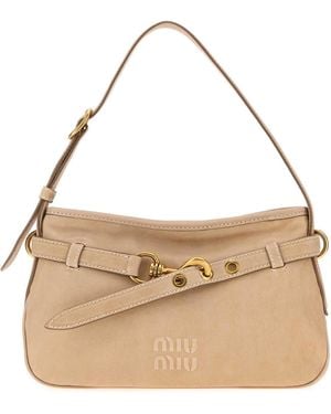 Miu Miu Skin Nappa Leather Aventure Shoulder Bag - Metallic