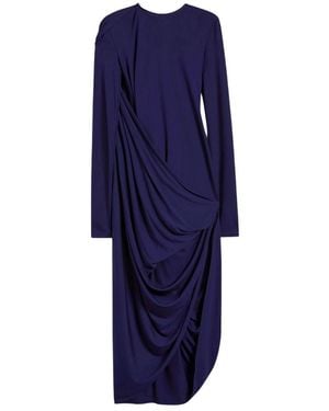 Sportmax Asymmetrical Draped Dress - Blue