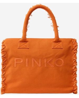 Pinko Cotton Shopper Bag - Orange