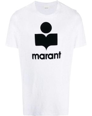 Isabel Marant Karman T-Shirt Aus Leinen - Weiß
