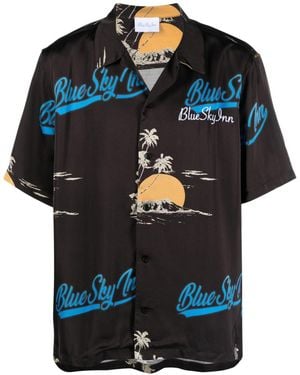 BLUE SKY INN Logo Viscose Shirt - Black