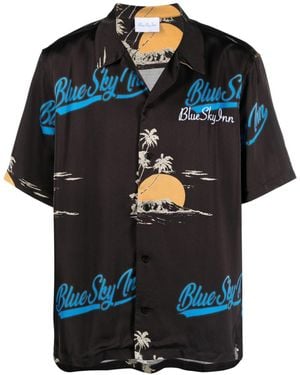 BLUE SKY INN Logo Viscose Shirt - Black