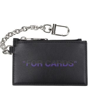 Off-White c/o Virgil Abloh Off-weißer Münzhalter Mann Leder schwarz/lila