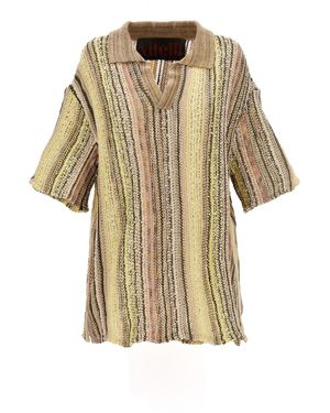 VITELLI Jacquard Strick -Polo -Hemd - Mehrfarbig