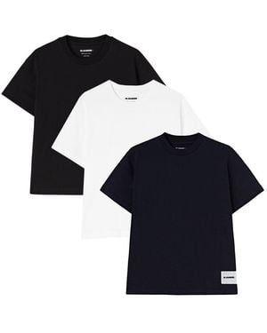 Jil Sander Logo Patch T-Shirt Set (Pack Of Three) - Blue