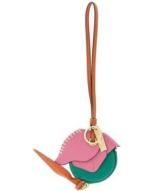 Prada Leather Keyring - White