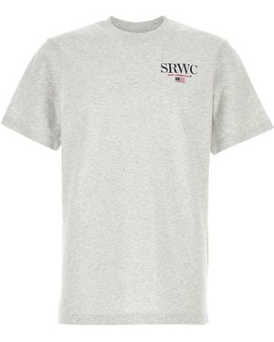 Sporty & Rich Melange Cotton T-Shirt - White