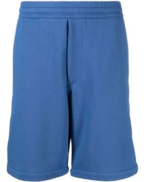 McQueen Logo Cotton Shorts - Blue
