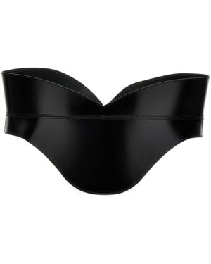 McQueen Corsagengürtel aus leder - Schwarz