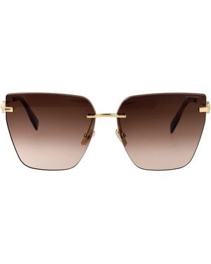 BVLGARI Squared Sunglasses Bv40012 U 33 F - Brown