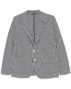 Circolo 1901 Striped Cotton Jacket - Gray