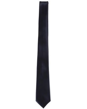 Saint Laurent Corbata de seda - Negro