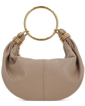 Chloé Bracelet Small Leather Hobo Bag - Metallic