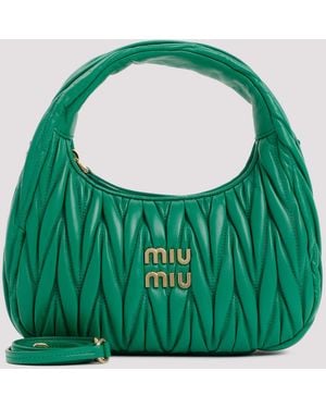 Miu Miu Bolso hobo pequeño Wander Matelassé de - Verde