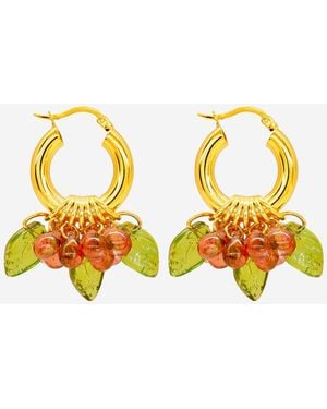 Annele Cranberry Queen Earrings - Yellow