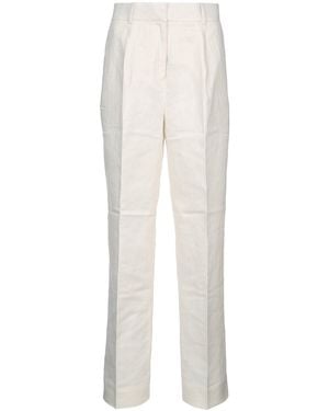 Calvin Klein Structured Linen Pleated Pant - White
