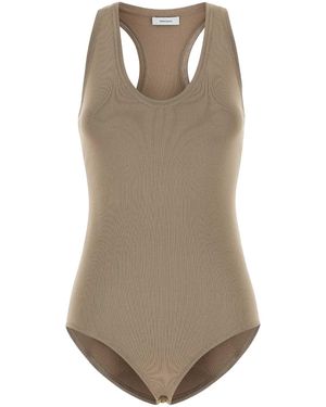 Ferragamo Salvatore Dove Stretch Viscose Blend Bodysuit - Natural