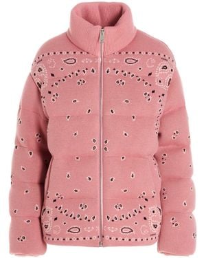 Alanui Bandana Jacquard Puffer Jacket - Pink