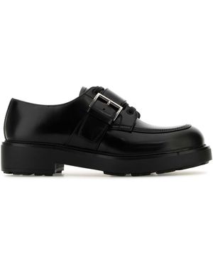 Prada Black Leder Schnürschuhe - Schwarz