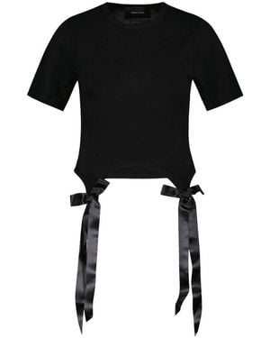 Simone Rocha T-shirts,hellrosa bow tails baumwoll t-shirt - Schwarz