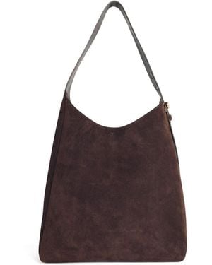 Tory Burch 'Hobo Romy' dunkelbrauner Wildlederbeutel