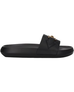 Versace Medusa Biggie Slippers And Clogs Leather - Black