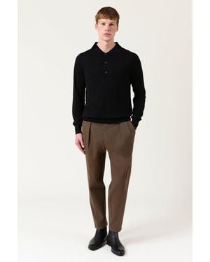 AUTORE Maglia Polo Douglas in Lana Merino - Schwarz