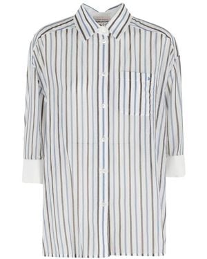 Semicouture Gracia Striped Cotton Shirt - White