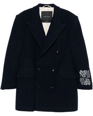 FEDERICO CINA Double Breasted Coat - Blue