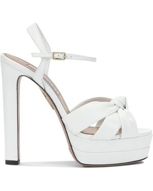 Aquazzura "Nina Plateau 130 Mm" Heeled Sandals - White