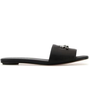 McQueen Leather Slippers - Black
