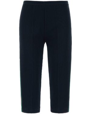 Gucci Ribbed Cotton Jersey Trousers With Web, Japan - Blue