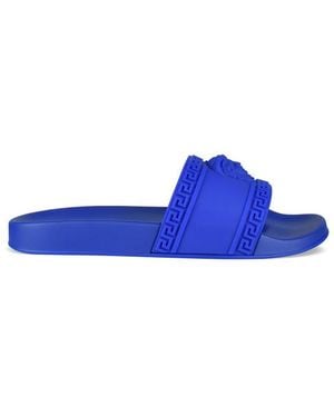 Versace Medusa-slippers Blauw