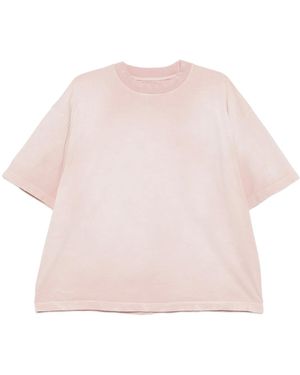 Paura Aura Oversized T Shirt With Stitching - Pink