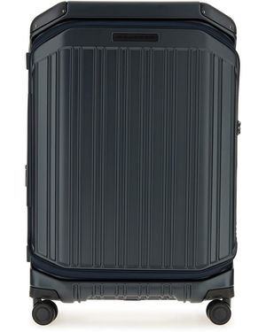 Piquadro Medium Front-Middle Open 4-Wheel Trolley For - Black