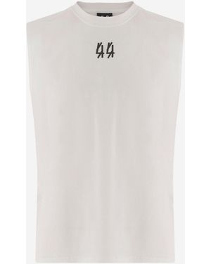 44 Label Group Printed Cotton Tank Top - White