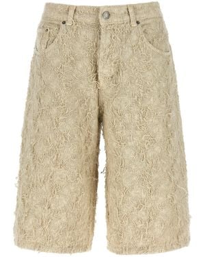 Haikure Becky Fur Denim Bermuda And Short Beige - Natural
