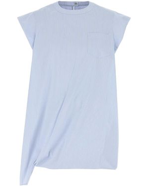 Sacai Embroidered Poplin Top - Blue