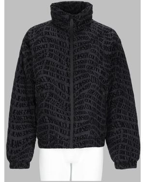Versace Jeans Couture Logo Print Puffer Jacket - Black