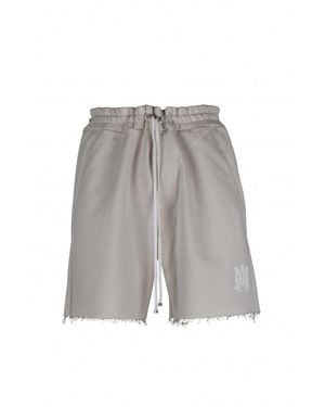 Amiri Frayed Hem Off- Cotton Shorts - Grey