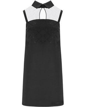 Elisabetta Franchi Mini Dress With Rhinestones - Black