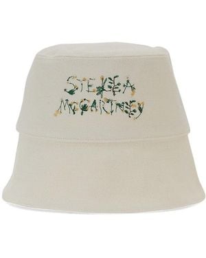 Stella McCartney Embroidered Bucket Hat - White