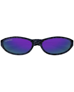 Balenciaga Sonnenbrille Bb0007 S 011 Schildkröte/Lila Unisex - Blau