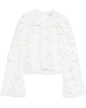 Self-Portrait Lace Top - White